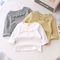 Autumn base shirt female baby bottoming baby girl coat one year old child T-shirt Spring and Autumn white new long sleeve