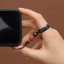 Mobile phone lanyard anti-drop-proof men and womens titanium steel key pendant heart-to-hand woven creative