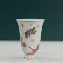 Yu Yin Kiln Yu Yin treasures blue and white color gold butterfly high foot smell Cup Single Cup (Hua Yixuan)