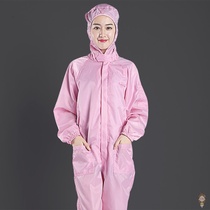 Protective clothing one-piece whole body dust-free clothing with pockets dust-proof clothing gray clothes static work Gray hidden