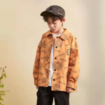 Boys coat 2021 spring and autumn new childrens clothing Western style middle and large childrens autumn clothing Korean version of the tide childrens long-sleeved top