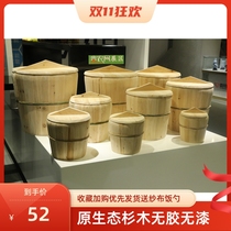 Guizhou fir steamed rice bucket tableware cage rack carrying pot large wooden bucket rice retort traditional bamboo steamer