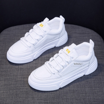 Tide brand thick-bottomed small white shoes womens inner height sports shoes ins Super fire wild leather casual womens shoes summer