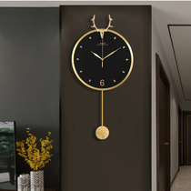 Nordic clock clock living room home Fashion Net red atmosphere personality light luxury creative clock non-perforated quartz clock