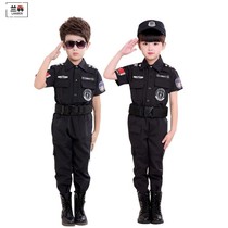 Lanbo simple and breathable Halloween childrens clothing Police performance uniform Boy uniform suit police uniform Girl police uniform