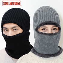 Winter warm hat mens cycling hat female outdoor cold protection ear plus velvet thickened wool sleeve head scarf