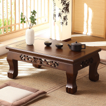 Solid wood tatami coffee table Japanese-style bay window small table Kang table bay window table Balcony tatami table sweat steaming room low table