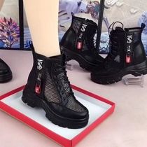 Summer Tennis Yarn Cool Boots Women Back Force Genuine Leather Thick Bottom Interior Heightening Martin Boots Thin stylish 100 Lapped Hollowed-out Mesh Boots