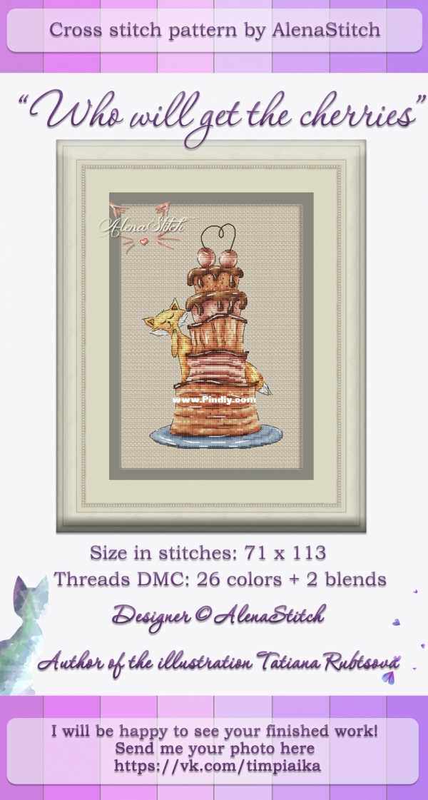 (Zhang Xiao cool) cross-stitch DMC R self-matching 14CT plastic plate no cloth set cotton set cherry cake