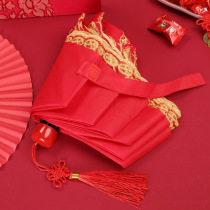 Marriage Bride Umbrella Wedding Big Red Wedding Folding Umbrella Sunny Wedding Supplies
