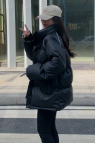 Puleather cotton clothing winter 2021 New thickened warm Korean student design feel bread clothing cotton clothes ins tide