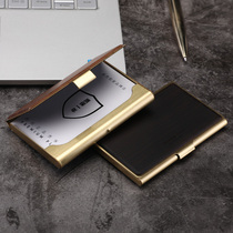 Business card holder brass male business large capacity high-grade New Year gift Wooden Womens business Card Box Ultra-thin free lettering