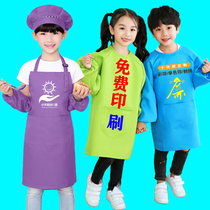 Childrens apron custom logo printing pattern kindergarten baking apron custom childrens gown long sleeve painting clothes