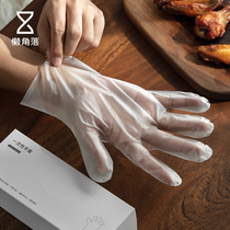 Lazy corner disposable gloves food grade catering plastic padded PE film transparent gloves 100 66834