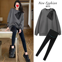 Small pregnant womens clothing fashion models 2021 Spring and Autumn New loose thin Belly Belly veil womens net red out