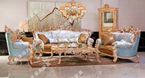 French neoclassical solid wood hollow carved sofa European court made old sets of sofa Rococo sofa