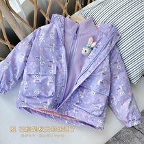 Childrens star Delu assault clothes autumn and winter New girls three-in-one detachable cotton windbreaker fleece jacket