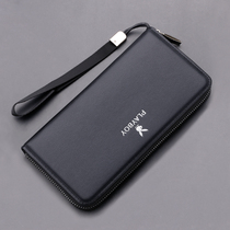 Mens clutch bag Tide brand business zipper handbag large capacity fashion clutch bag long wallet mobile phone bag simple