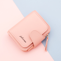  Small wallet womens fashion short small folding wallet simple three-fold multi-function womens vertical wallet zipper