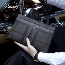 Mens handbag Dante brands European and American business wind letter enveloping mens bag genuine leather hand grip bag handbags