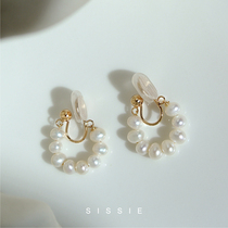Fresh Water Pearl Earrings Type Ear Clip Without Earbuts Woman ~ Mosquito-Repellent Coil Temperament Advanced Sensational Retro Joule Pendant Earrings