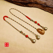 Evil colorful rope peach wood tiger head Bell anklet chain Tai Sui Bells Dragon Boat Festival five-color rope Nafu foot rope