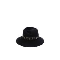 Maison Michel Michel Fashion House Black Embroidered Logos Soft Hat 2022 Spring Summer Luxury Women