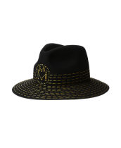 Maison Michel Fashion House Black Logo Embroidered Hat 2022 Fall Winter Luxury Women