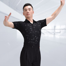 Modern Dance Mens Dancing Top New Latin Dance Clothes Long Sleeve Shirt Waltz Dance Costume National Standard Dance