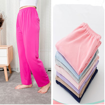 Store manager recommends spring summer and autumn casual Cotton pajama pants womens cotton home pants loose mens and womens straight trousers air conditioning pants