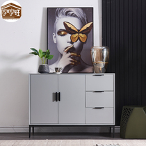 Italian minimalist dining side cabinet Simple modern living room Solid wood storage multi-bucket cabinet Bedroom art entrance storage cabinet
