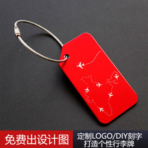 (Around the World) Original aluminum alloy luggage custom boarding pass cartoon luggage hang tag suitcase