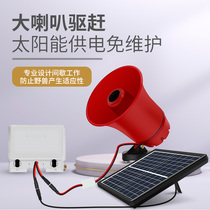 Solar scares wild boar electric horn automatically drives animals to drive animals animal animals light control recording loud high decibels with lights