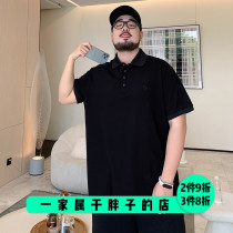 Dumb big size mens embroidered short-sleeved polo shirt fat loose fat plus large casual business lapel T-shirt summer