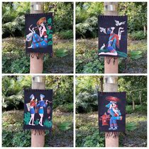 Yunnan Guizhou ethnic characteristics handicraft mural restaurant heavy color batik painting couple wedding gift batik wall hanging