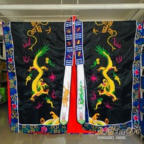 Prop costumes: double dragon clothes embroidered Taoist priest clothes double dragon robes Bagua Jing clothes Taoist robes Taoist household items black