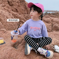 Korean childrens clothing girls clothes autumn clothes foreign style baby long sleeve autumn children fashionable Korean round neck top