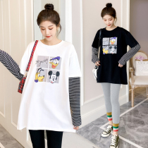 Pregnant women Spring suit fashion 2022 Spring and Autumn New splicing sleeve Korean casual print jacket spring and autumn