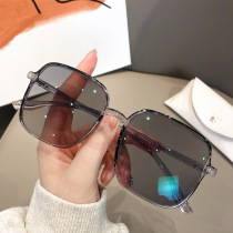 Little red book with TR90 myopia glasses female degree number with photosensitive color change big frame face thin sunglasses Korean version tide