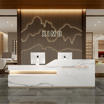 Company cashier Simple atmosphere Bar reception desk Sales department front desk table Imitation marble hotel club counter