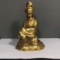 Book house Buddhist hall to put pure red copper full-time gold sitting Buddha Gou Guanyin Bodhisattva swaying pieces