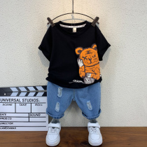 South Korean boy summer clothing suit fried street boy clothing 2022 new baby summer clothes children breathable short sleeve boomer