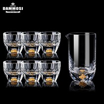 Creative gold foil white glass wine set set household crystal glass one or two goblets one small wine cup dispenser