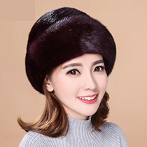 Imitation whole mink fur hat winter beret thick ear protection thick fur straw hat outdoor casual cotton hat