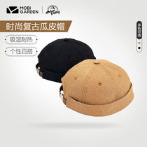 Mugao Flute fashion Japanese eaves landmain hat adjustable Four Seasons men and women retro melon leather hat