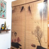 Bamboo curtain curtain curtain rolling partition decoration background wall homestay tea room farmhouse family balcony shade custom printing