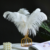 Net red feather decoration ornaments girls bedroom room dresser Pink dry flower bouquet living room light luxury decoration