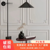 PU corner flower flat line European and French decorative background wall carved painting border line curved corner flower imitation plaster line ceiling