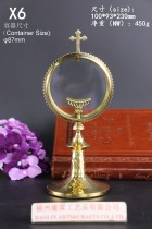  Christian Catholic Church liturgical supplies Church relics Brass pure Copper relic rack height 230mm