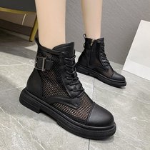 Hollowed-out mesh boots 2022 new spring and summer breathable thin web yarn Martin boots Short-cylinder thick bottom short boots Sandals Boots